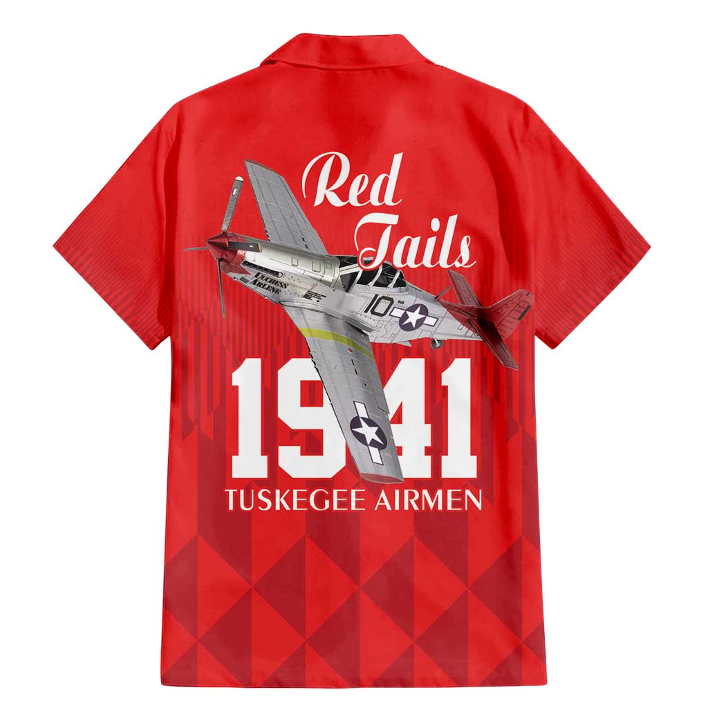 Tuskegee Airmen Red Tails Family Matching Mermaid Dress and Hawaiian Shirt African American Pilots Heritage Red Style - Wonder Print Shop