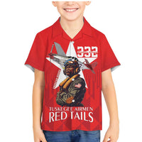 Tuskegee Airmen Red Tails Family Matching Mermaid Dress and Hawaiian Shirt African American Pilots Heritage Red Style - Wonder Print Shop