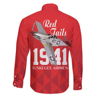 Tuskegee Airmen Red Tails Family Matching Short Sleeve Bodycon Dress and Hawaiian Shirt African American Pilots Heritage Red Style - Wonder Print Shop