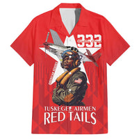 Tuskegee Airmen Red Tails Family Matching Summer Maxi Dress and Hawaiian Shirt African American Pilots Heritage Red Style - Wonder Print Shop