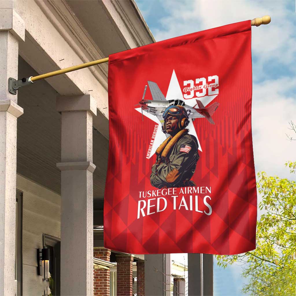 Tuskegee Airmen Red Tails Garden Flag African American Pilots Heritage Red Style - Wonder Print Shop