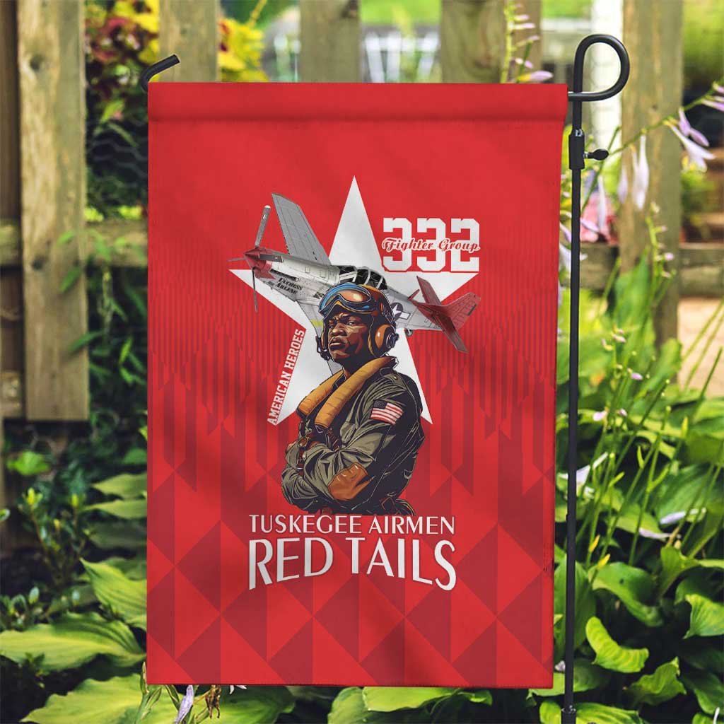 Tuskegee Airmen Red Tails Garden Flag African American Pilots Heritage Red Style - Wonder Print Shop