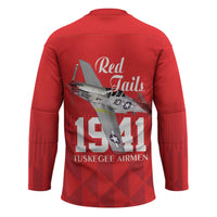 Tuskegee Airmen Red Tails Hockey Jersey African American Pilots Heritage Red Style - Wonder Print Shop