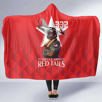Tuskegee Airmen Red Tails Hooded Blanket African American Pilots Heritage Red Style - Wonder Print Shop