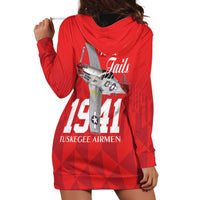 Tuskegee Airmen Red Tails Hoodie Dress African American Pilots Heritage Red Style - Wonder Print Shop