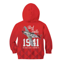 Tuskegee Airmen Red Tails Kid Hoodie African American Pilots Heritage Red Style - Wonder Print Shop