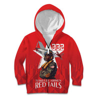 Tuskegee Airmen Red Tails Kid Hoodie African American Pilots Heritage Red Style - Wonder Print Shop