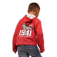 Tuskegee Airmen Red Tails Kid Hoodie African American Pilots Heritage Red Style - Wonder Print Shop