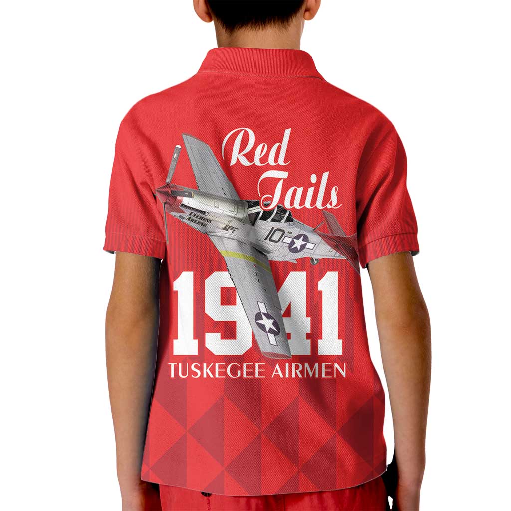 Tuskegee Airmen Red Tails Kid Polo Shirt African American Pilots Heritage Red Style - Wonder Print Shop