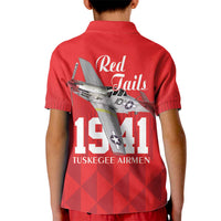 Tuskegee Airmen Red Tails Kid Polo Shirt African American Pilots Heritage Red Style - Wonder Print Shop
