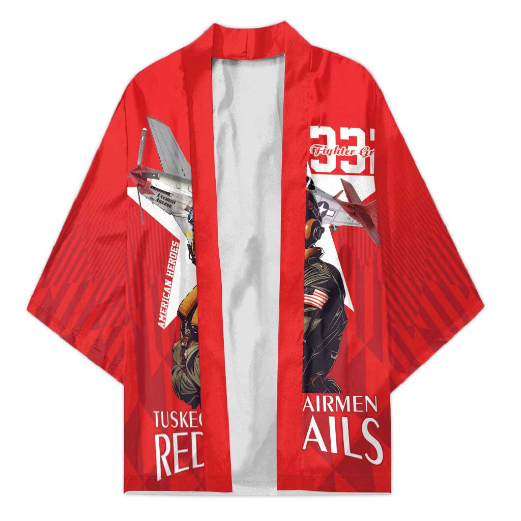 Tuskegee Airmen Red Tails Kimono African American Pilots Heritage Red Style - Wonder Print Shop