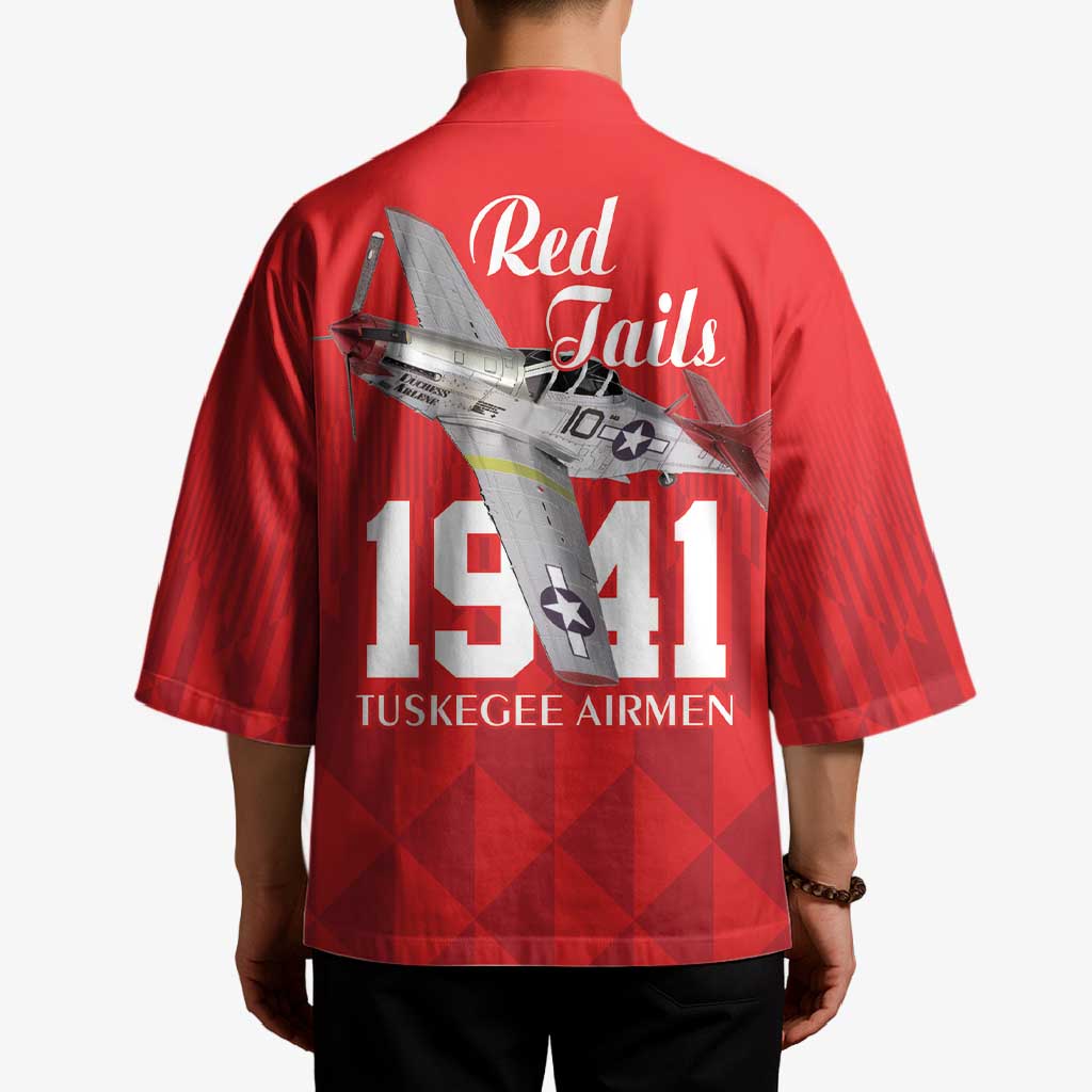 Tuskegee Airmen Red Tails Kimono African American Pilots Heritage Red Style - Wonder Print Shop