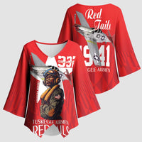 Tuskegee Airmen Red Tails Kimono Sleeve Blouse African American Pilots Heritage Red Style - Wonder Print Shop