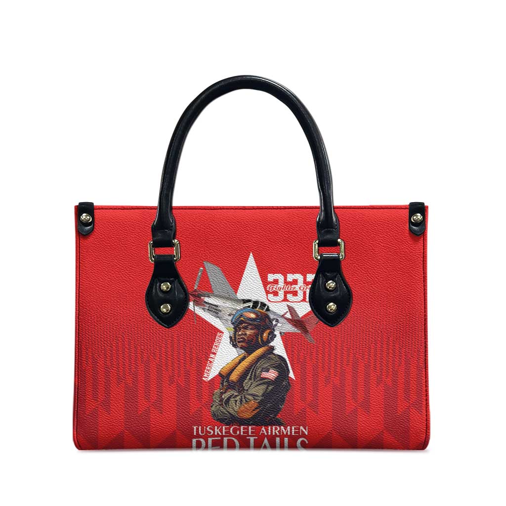 Tuskegee Airmen Red Tails Leather Bag African American Pilots Heritage Red Style - Wonder Print Shop