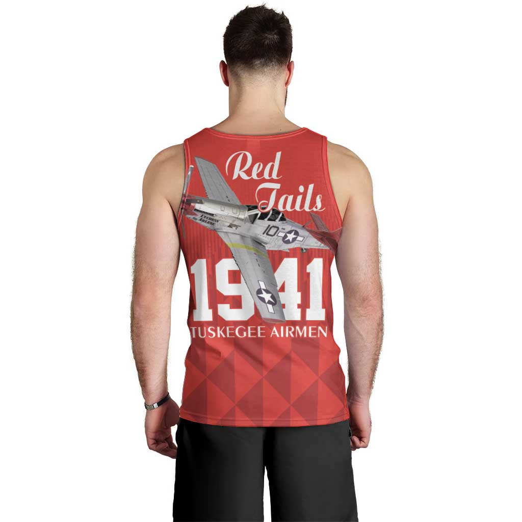 Tuskegee Airmen Red Tails Men Tank Top African American Pilots Heritage Red Style - Wonder Print Shop
