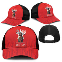 Tuskegee Airmen Red Tails Mesh Trucker Cap African American Pilots Heritage Red Style - Wonder Print Shop