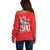 Tuskegee Airmen Red Tails Off Shoulder Sweater African American Pilots Heritage Red Style - Wonder Print Shop
