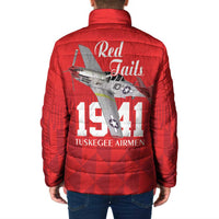 Tuskegee Airmen Red Tails Padded Jacket African American Pilots Heritage Red Style - Wonder Print Shop