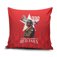Tuskegee Airmen Red Tails Pillow Cover African American Pilots Heritage Red Style - Wonder Print Shop
