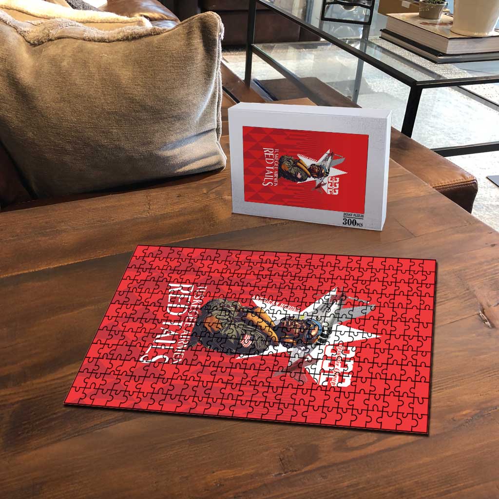 Tuskegee Airmen Red Tails Puzzle African American Pilots Heritage Red Style - Wonder Print Shop