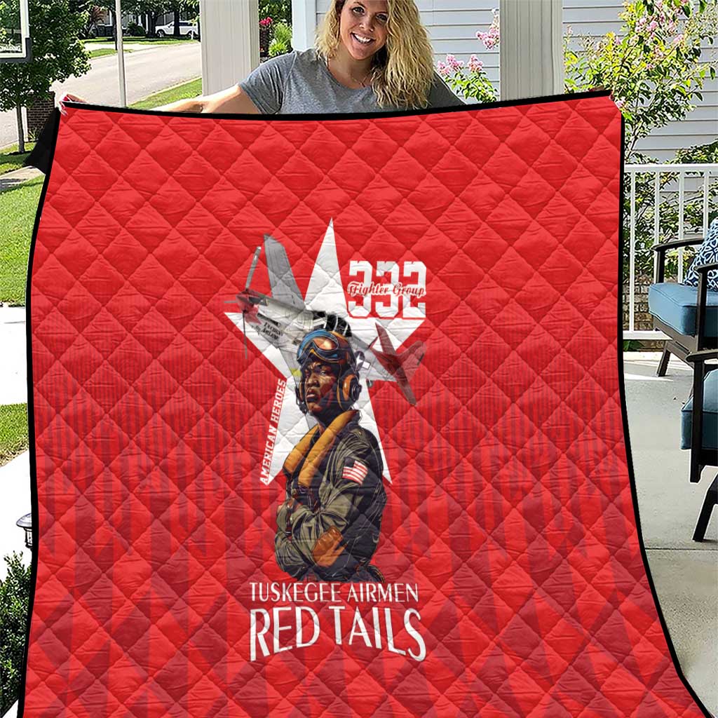 Tuskegee Airmen Red Tails Quilt African American Pilots Heritage Red Style - Wonder Print Shop