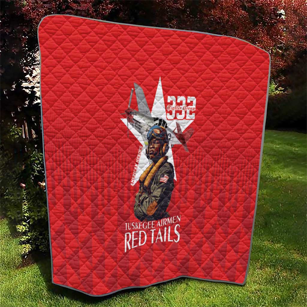 Tuskegee Airmen Red Tails Quilt African American Pilots Heritage Red Style - Wonder Print Shop