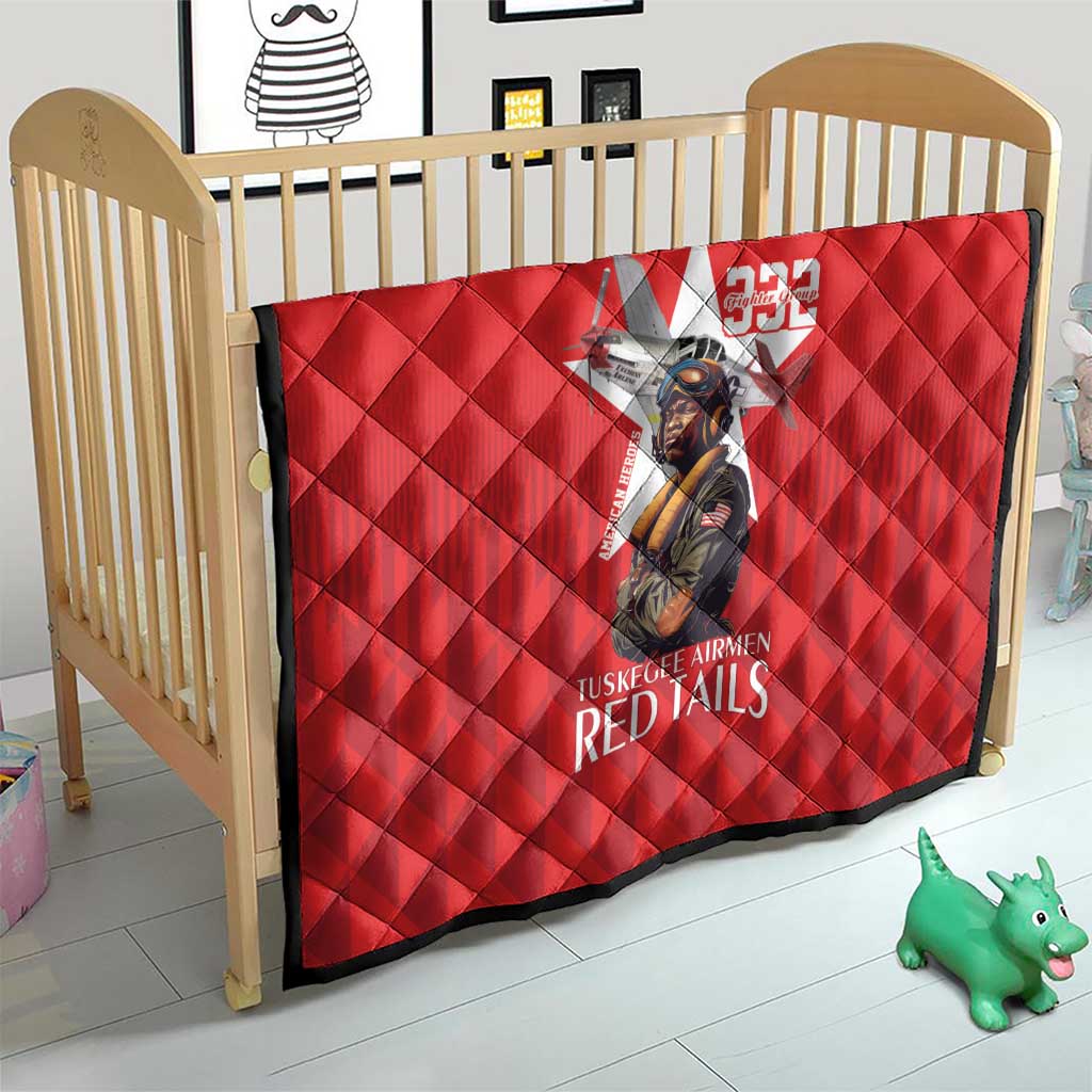 Tuskegee Airmen Red Tails Quilt African American Pilots Heritage Red Style - Wonder Print Shop