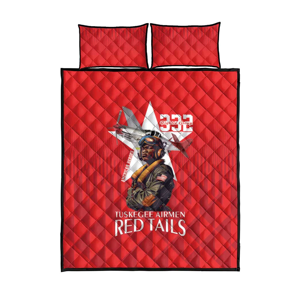 Tuskegee Airmen Red Tails Quilt Bed Set African American Pilots Heritage Red Style - Wonder Print Shop