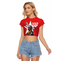 Tuskegee Airmen Red Tails Raglan Cropped T Shirt African American Pilots Heritage Red Style - Wonder Print Shop