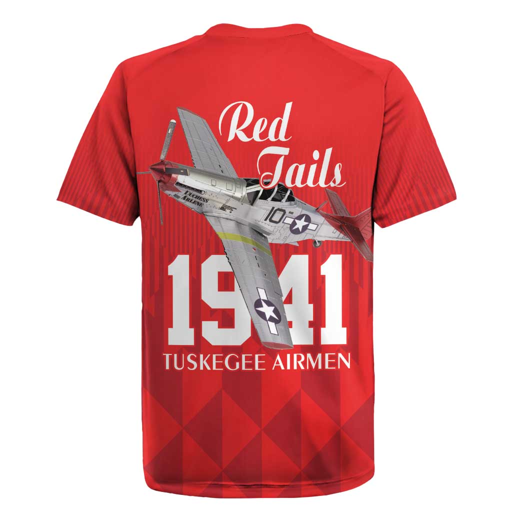 Tuskegee Airmen Red Tails Rugby Jersey African American Pilots Heritage Red Style - Wonder Print Shop