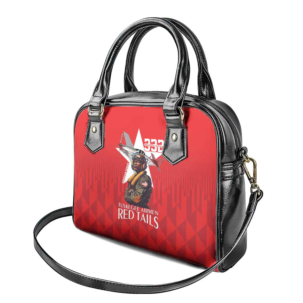 Tuskegee Airmen Red Tails Shoulder Handbag African American Pilots Heritage Red Style - Wonder Print Shop