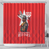 Tuskegee Airmen Red Tails Shower Curtain African American Pilots Heritage Red Style - Wonder Print Shop