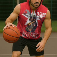 Tuskegee Airmen Red Tails Sleeveless Zip Hoodie African American Pilots Heritage Red Style - Wonder Print Shop