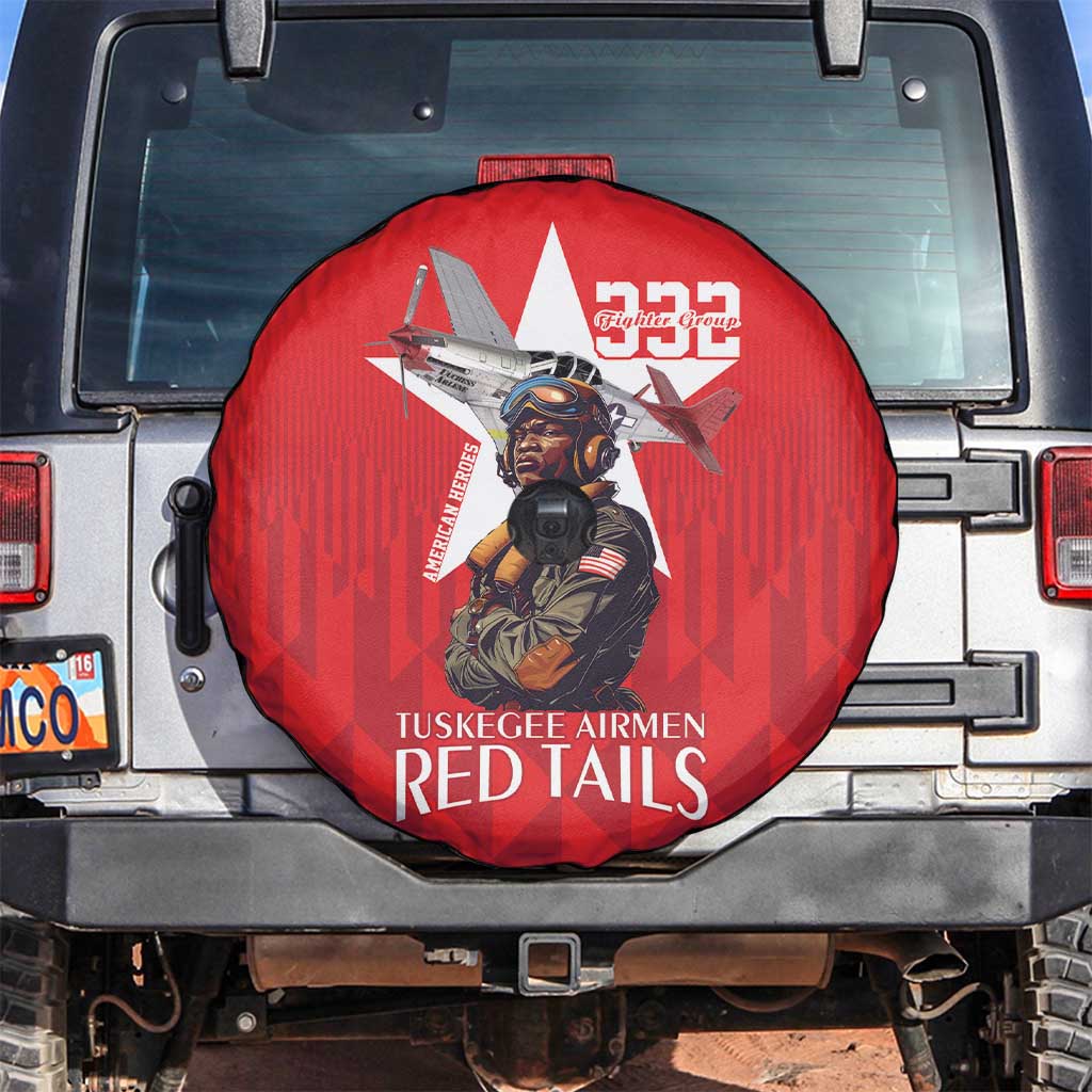 Tuskegee Airmen Red Tails Spare Tire Cover African American Pilots Heritage Red Style - Wonder Print Shop