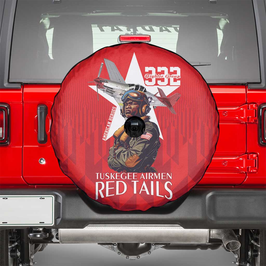 Tuskegee Airmen Red Tails Spare Tire Cover African American Pilots Heritage Red Style - Wonder Print Shop