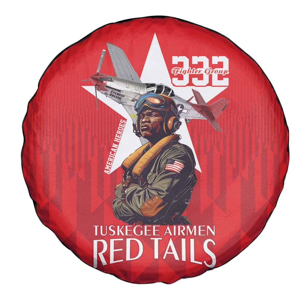 Tuskegee Airmen Red Tails Spare Tire Cover African American Pilots Heritage Red Style - Wonder Print Shop