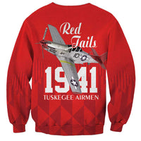 Tuskegee Airmen Red Tails Sweatshirt African American Pilots Heritage Red Style - Wonder Print Shop