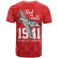Tuskegee Airmen Red Tails T Shirt African American Pilots Heritage Red Style - Wonder Print Shop