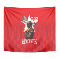 Tuskegee Airmen Red Tails Tapestry African American Pilots Heritage Red Style - Wonder Print Shop