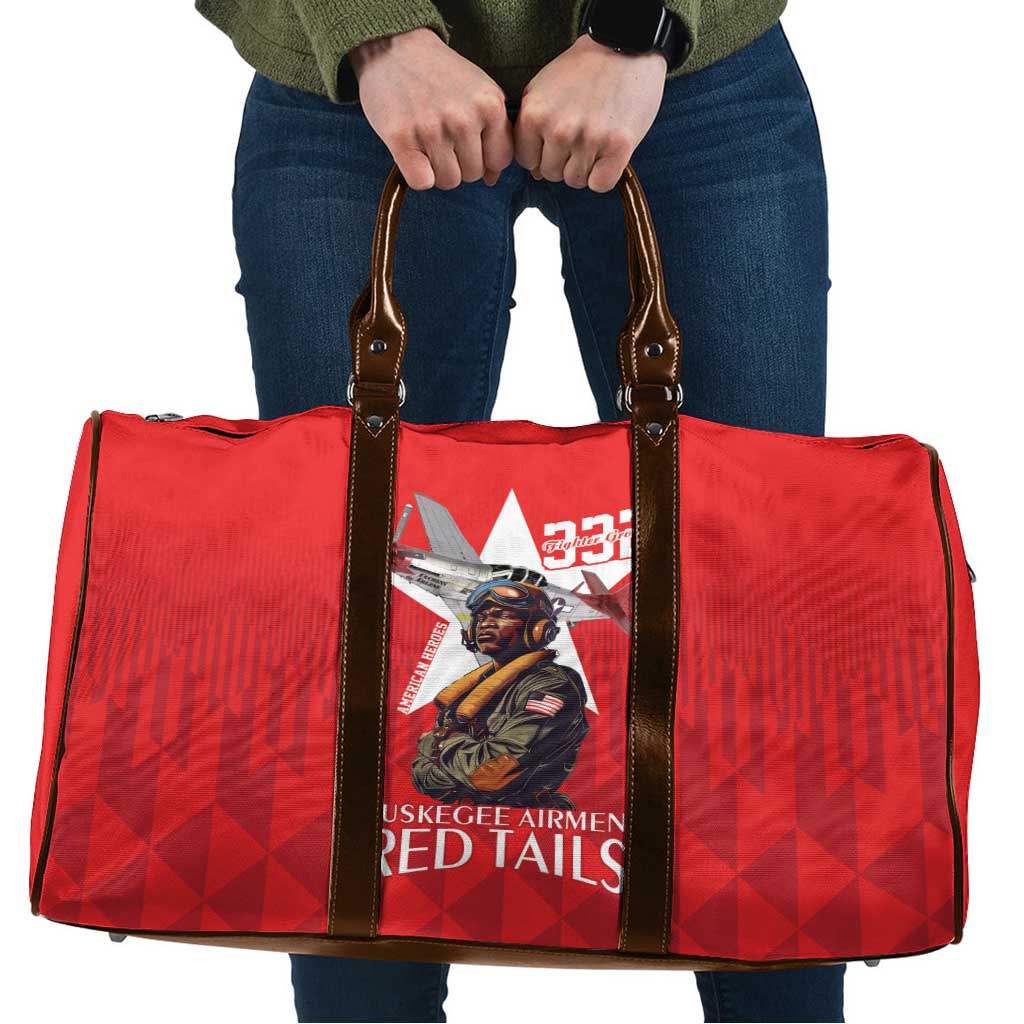 Tuskegee Airmen Red Tails Travel Bag African American Pilots Heritage Red Style - Wonder Print Shop