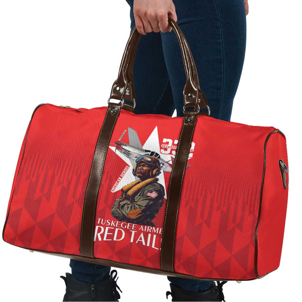 Tuskegee Airmen Red Tails Travel Bag African American Pilots Heritage Red Style - Wonder Print Shop