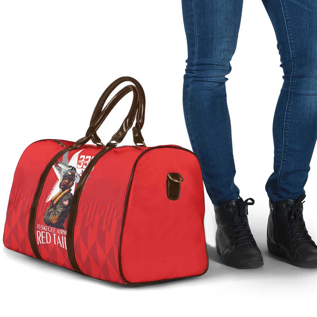 Tuskegee Airmen Red Tails Travel Bag African American Pilots Heritage Red Style - Wonder Print Shop