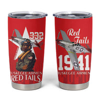 Tuskegee Airmen Red Tails Tumbler Cup African American Pilots Heritage Red Style - Wonder Print Shop