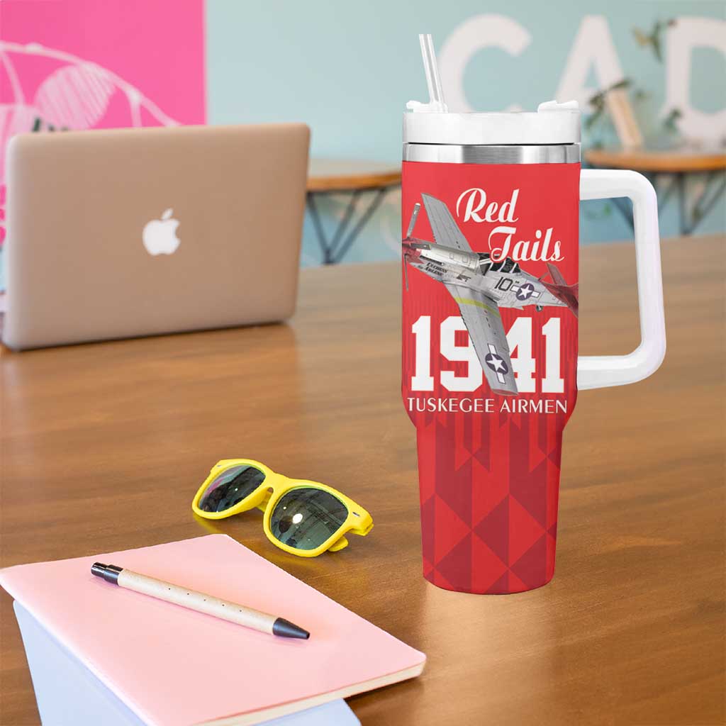 Tuskegee Airmen Red Tails Tumbler With Handle African American Pilots Heritage Red Style - Wonder Print Shop