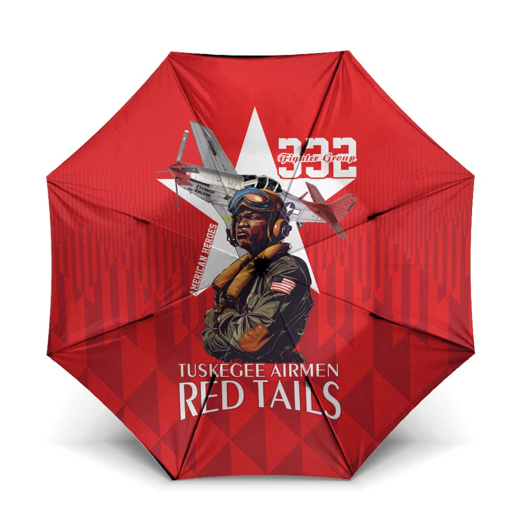 Tuskegee Airmen Red Tails Umbrella African American Pilots Heritage Red Style - Wonder Print Shop