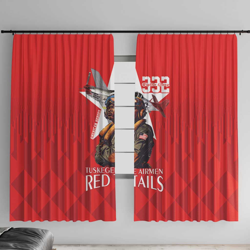 Tuskegee Airmen Red Tails Window Curtain African American Pilots Heritage Red Style - Wonder Print Shop