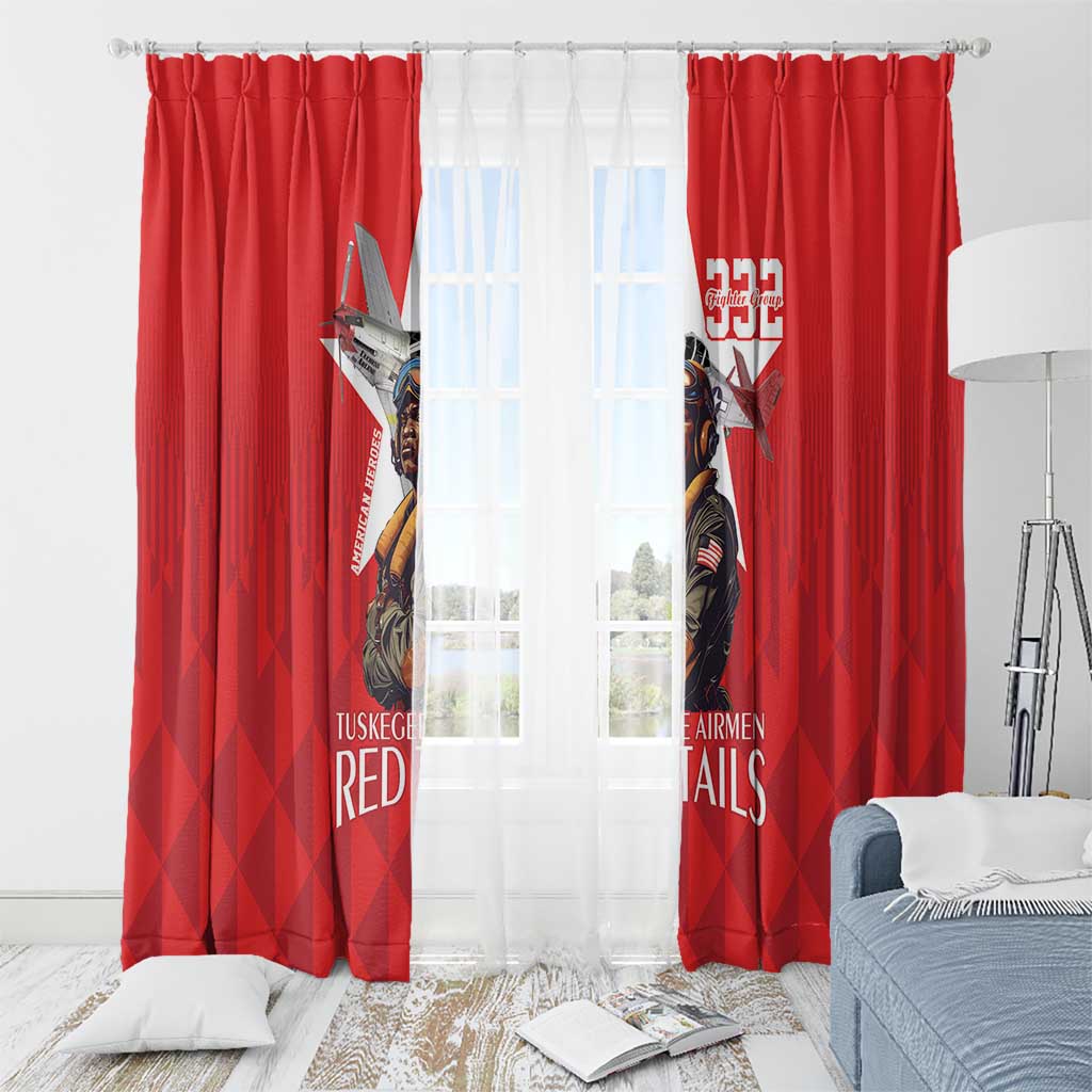 Tuskegee Airmen Red Tails Window Curtain African American Pilots Heritage Red Style - Wonder Print Shop