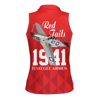 Tuskegee Airmen Red Tails Women Sleeveless Polo Shirt African American Pilots Heritage Red Style - Wonder Print Shop