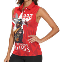 Tuskegee Airmen Red Tails Women Sleeveless Polo Shirt African American Pilots Heritage Red Style - Wonder Print Shop