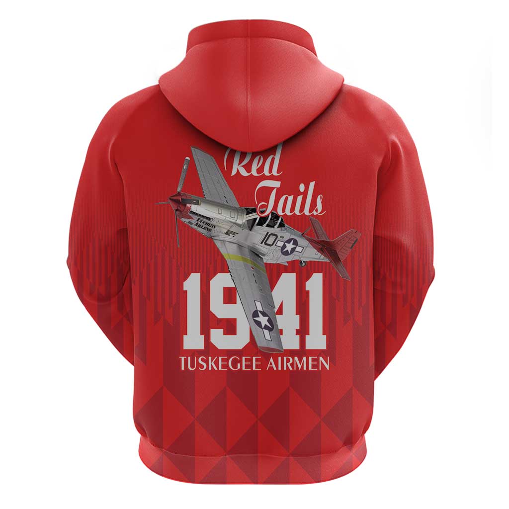 Tuskegee Airmen Red Tails Zip Hoodie African American Pilots Heritage Red Style - Wonder Print Shop